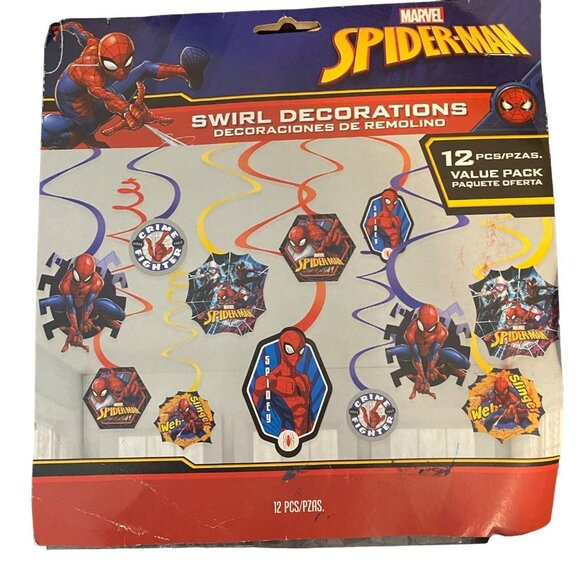 Marvel Spider-Man Spider Man Birthday Party Swirl Decoration Plates Napkins Lot - Picture 2 of 7